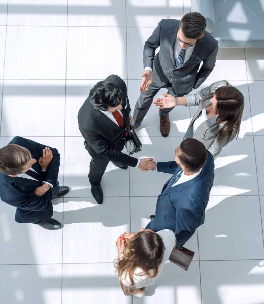 from the top view. business meeting partners.the concept of cooperation